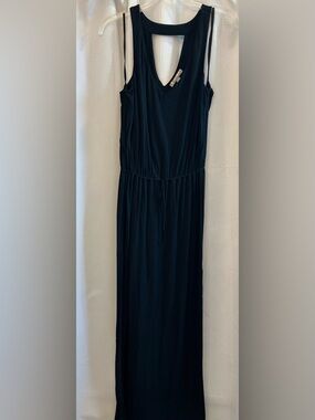Women's Banana Republic Navy Drawstring Waist Maxi Dress EUC, Small